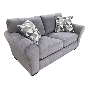 Pemberly Row Modern Chenille Fabric Reversible Loveseat in Gray