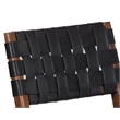 Pemberly Row Genuine Leather Basket-Woven Dining Chair in Brown