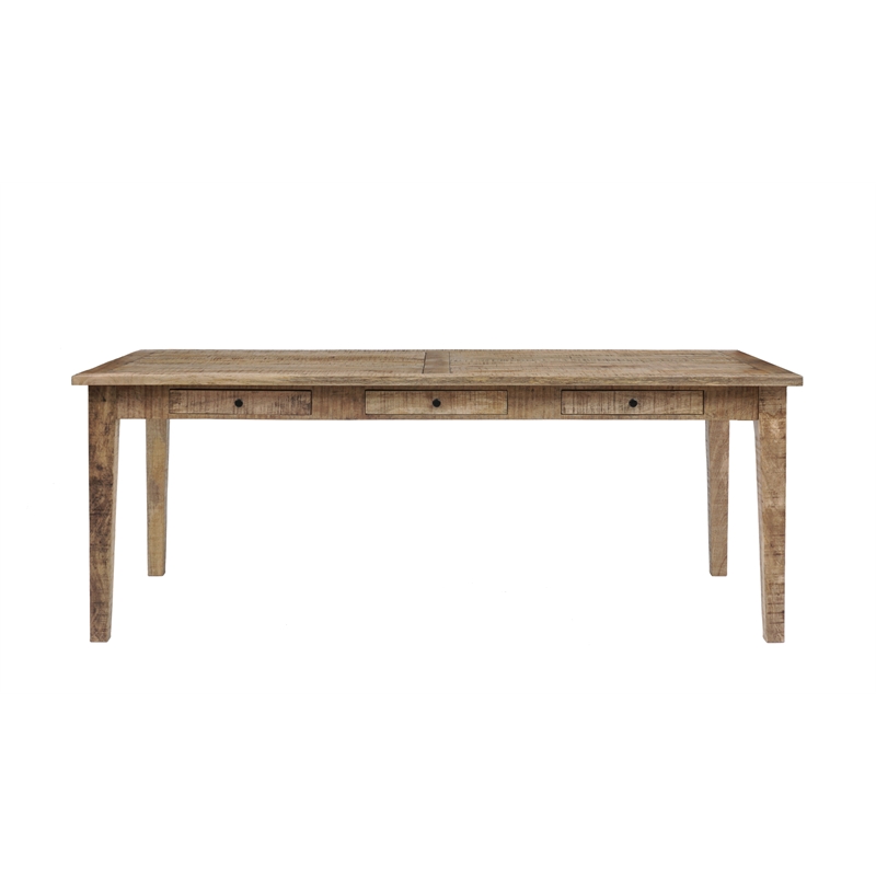 Pemberly Row Traditional Solid Wood Dining Table in Brown Finish