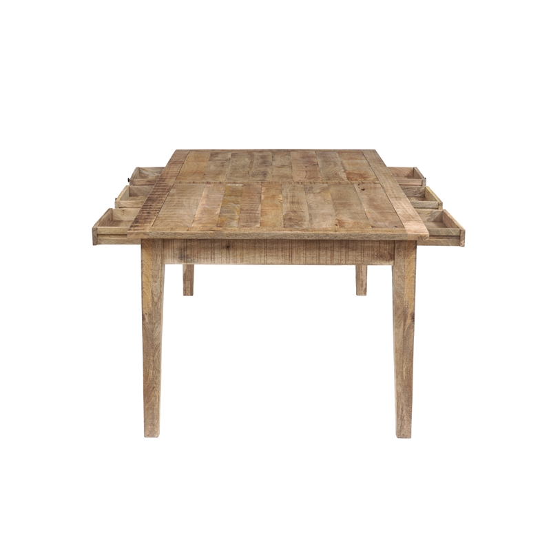 Pemberly Row Traditional Solid Wood Dining Table in Brown Finish