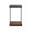 Pemberly Row Contemporary Solid Sheesham Wood C Table in Natural (Set of 2)