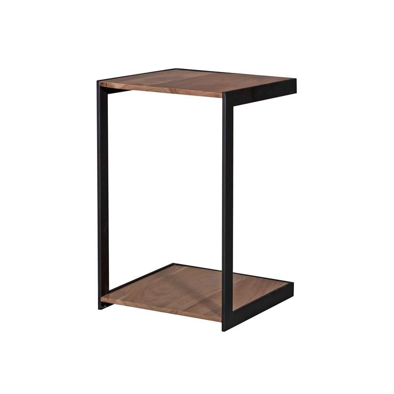 Pemberly Row Contemporary Solid Sheesham Wood C Table in Natural (Set of 2)