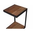 Pemberly Row Contemporary Solid Sheesham Wood C Table in Natural (Set of 2)
