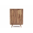 Pemberly Row Contemporary Solid Sheesham Wood Bar in Light Brown
