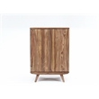 Pemberly Row Contemporary Solid Sheesham Wood Bar in Light Brown
