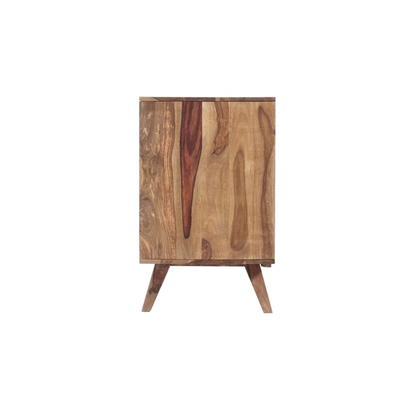 Pemberly Row Modern Solid Sheesham Wood Sideboard in Light Brown