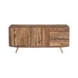 Pemberly Row Modern Solid Sheesham Wood Sideboard in Light Brown