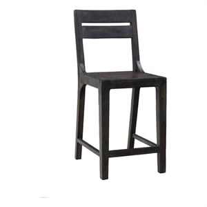 Pemberly Row Modern Solid Sheesham Wood 24&quot Dining Chair in Gray