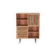 Pemberly Row Contemporary Solid Acacia Wood Bar in Natural Finish