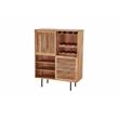 Pemberly Row Contemporary Solid Acacia Wood Bar in Natural Finish