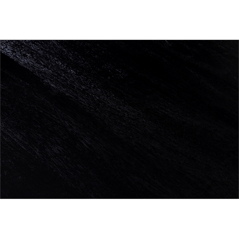 Pemberly Row Contemporary Solid Wood Dining Table in Black Finish