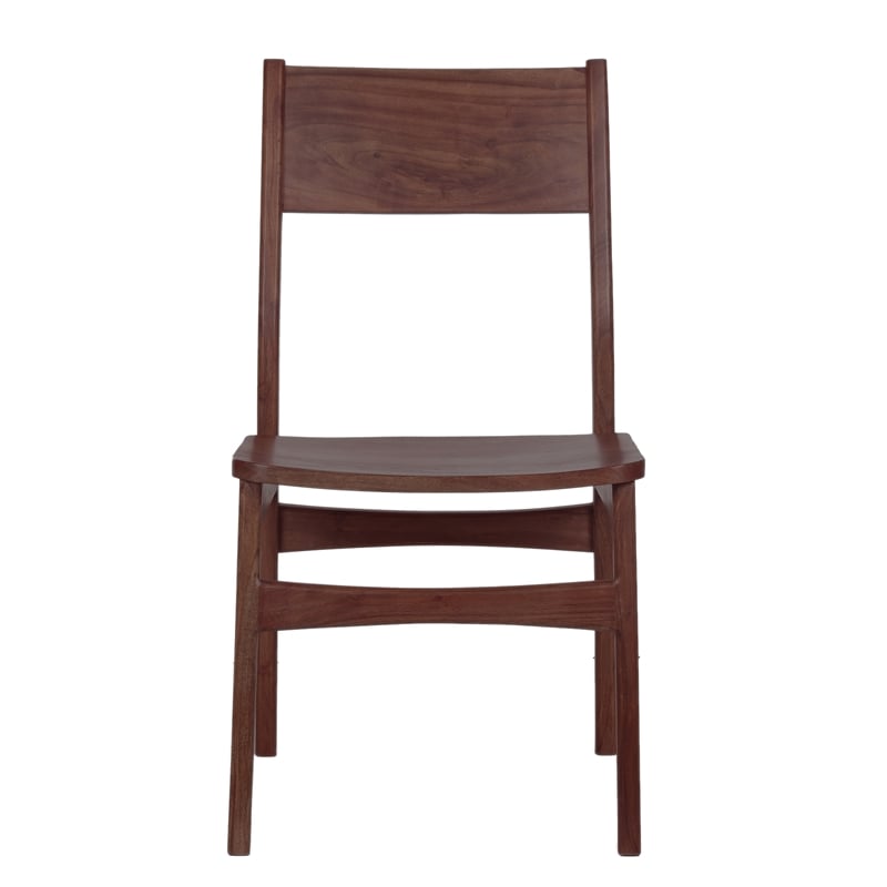 Pemberly Row Contemporary Solid Acacia Wood Dining Chair in Brown