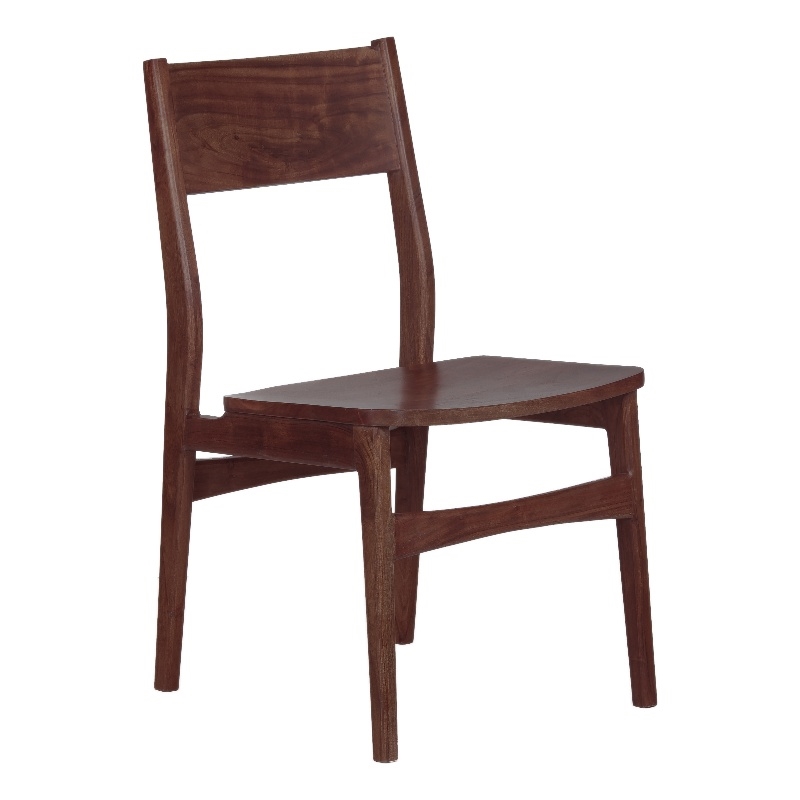 Pemberly Row Contemporary Solid Acacia Wood Dining Chair in Brown