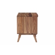 Pemberly Row Modern Solid Sheesham Wood Nightstand in Light Brown