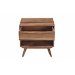 Pemberly Row Modern Solid Sheesham Wood Nightstand in Light Brown