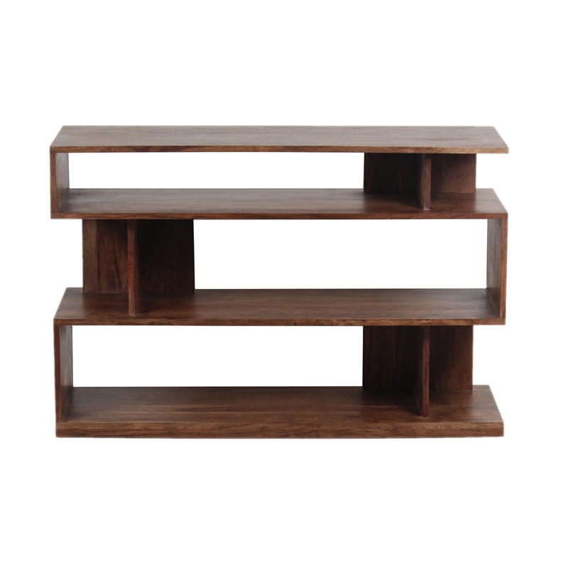 Pemberly Row Transitional Solid Wood Console Table in Brown Finish