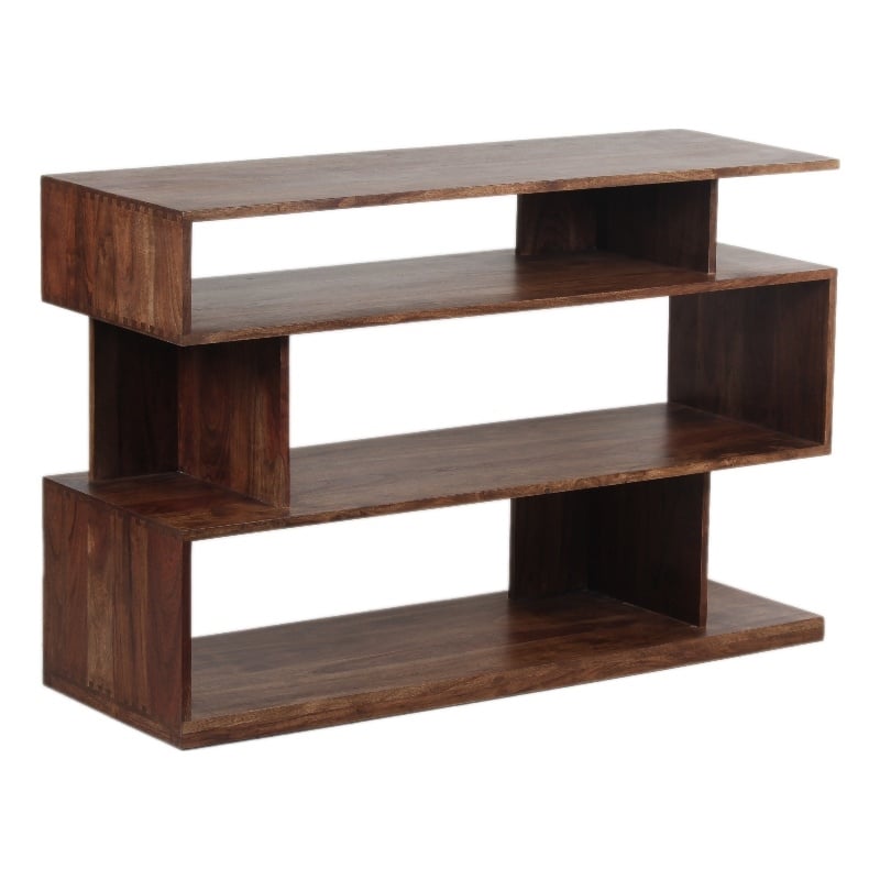 Pemberly Row Transitional Solid Wood Console Table in Brown Finish
