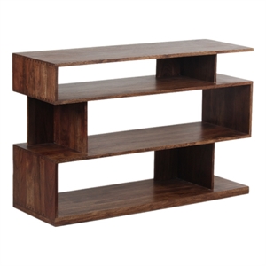 Pemberly Row Transitional Solid Wood Console Table in Brown Finish