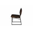 Pemberly Row Modern Top Leather Dining Chair in Dark Brown (Set of 2)