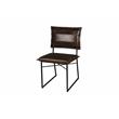 Pemberly Row Modern Top Leather Dining Chair in Dark Brown (Set of 2)
