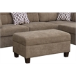 Pemberly Row Brown Fabric Sectional Right-Faced Chaise-Ottoman & 2 Throw Pillows