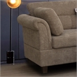 Pemberly Row Brown Fabric Sectional Right-Faced Chaise-Ottoman & 2 Throw Pillows