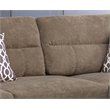 Pemberly Row Brown Fabric Sectional Right-Faced Chaise-Ottoman & 2 Throw Pillows