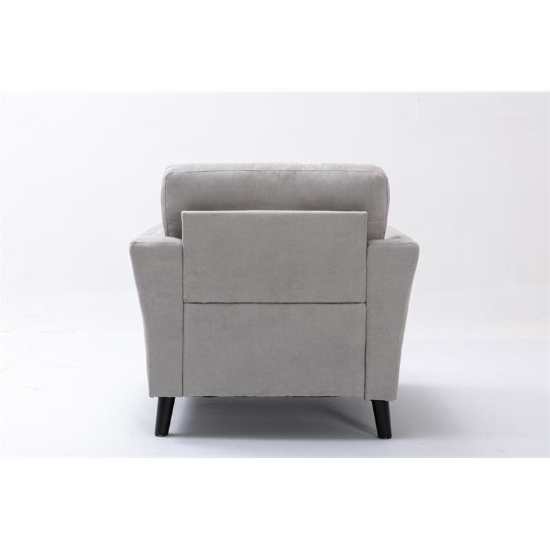 Pemberly Row Light Gray Woven Fabric Sofa Loveseat Chair Living Room Set