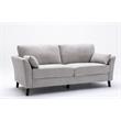 Pemberly Row Light Gray Woven Fabric Sofa Loveseat Chair Living Room Set