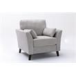 Pemberly Row Light Gray Woven Fabric Sofa Loveseat Chair Living Room Set