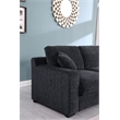 Pemberly Row Dark Gray Fabric Sectional Chaise Cupholders Charging Ports