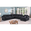 Pemberly Row Dark Gray Fabric Sectional Chaise Cupholders Charging Ports