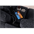 Pemberly Row Dark Gray Fabric Sectional Chaise Cupholders Charging Ports