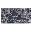 Pemberly Row Coffee Table with Glass Black Marble Texture Top & Bent Wood Design