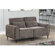 Pemberly Row Gray Chenille Loveseat with Metal Legs and Throw Pillows