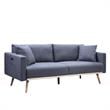 Pemberly Row Dark Gray Fabric Sofa Loveseat Chair Living Room Set with USB Ports