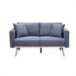 Pemberly Row Dark Gray Fabric Sofa Loveseat Chair Living Room Set with USB Ports