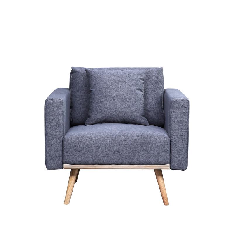 Pemberly Row Dark Gray Fabric Sofa Loveseat Chair Living Room Set with USB Ports