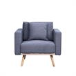 Pemberly Row Dark Gray Fabric Sofa Loveseat Chair Living Room Set with USB Ports