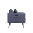 Pemberly Row Dark Gray Fabric Sofa Loveseat Chair Living Room Set with USB Ports