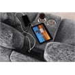 Pemberly Row Light Gray Sectional Right-Facing Chaise Cupholders Charging Ports