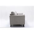Pemberly Row Light Gray Woven Fabric Sofa with Solid Wood Legs & Accent Pillows