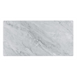 Pemberly Row Coffee Table with Glass Gray Marble Texture Top & Bent Wood Design