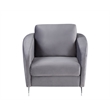 Pemberly Row Gray Velvet Fabric Sofa Loveseat Chair Living Room Set