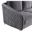 Pemberly Row Gray Velvet Fabric Sofa Loveseat Chair Living Room Set