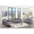 Pemberly Row Gray Velvet Fabric Sofa Loveseat Chair Living Room Set