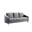 Pemberly Row Gray Velvet Fabric Sofa Loveseat Chair Living Room Set