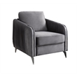 Pemberly Row Gray Velvet Fabric Sofa Loveseat Chair Living Room Set