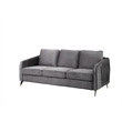 Pemberly Row Gray Velvet Fabric Sofa Loveseat Chair Living Room Set