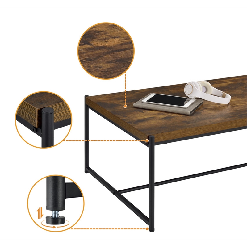 Pemberly Row 3 Piece Brown Engineered Wood Coffee and End Table Set